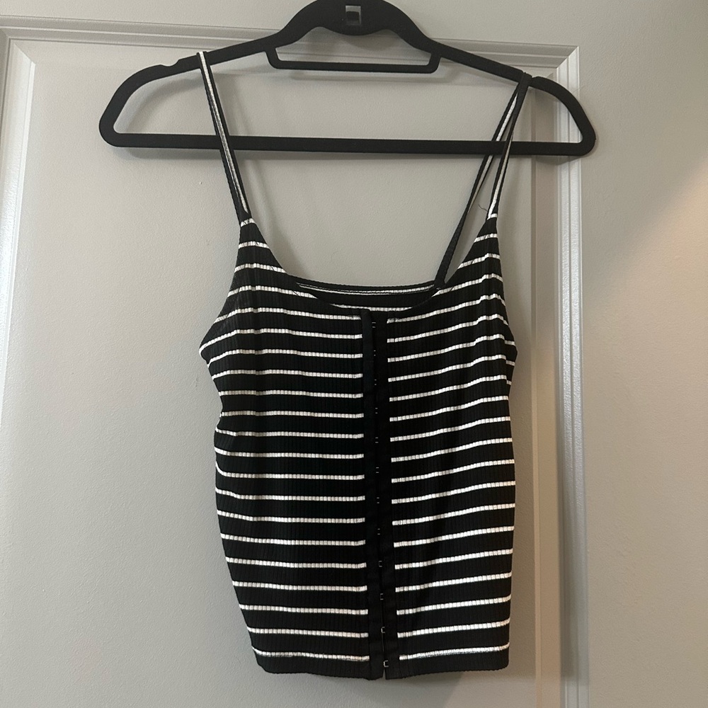 American Eagle Outfitters Black and White Striped Camisole